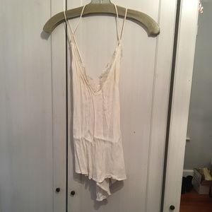 Beige top/cami with lace detail at the top